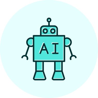Ai Robot Web simgesi, vektör illüstrasyonu 