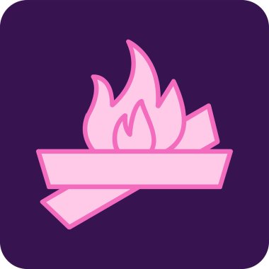 şenlik ateşi simgesi, ağ basit illüstrasyon