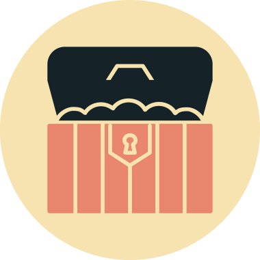 hazine sandığı simge vektör çizim 