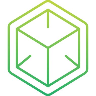 Bir Küp simgesinin vektör illüstrasyonu 