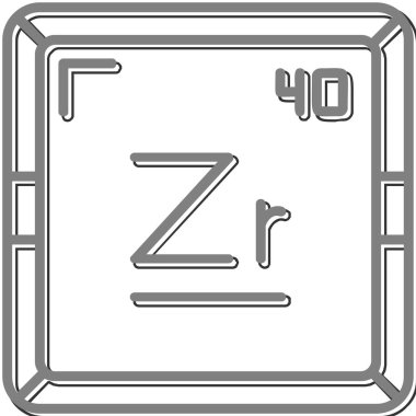 Zirkonyum modern simgesinin vektör çizimi                      