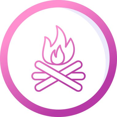 şenlik ateşi simgesi, ağ basit illüstrasyon