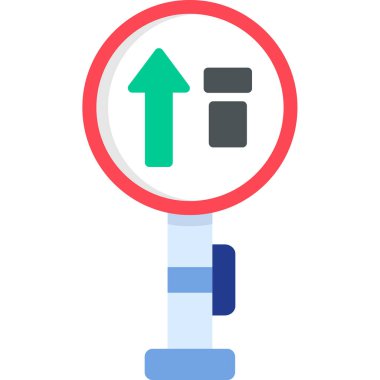 Yol işareti simgesi. Web illüstrasyonu