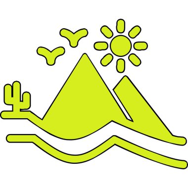 Dune simgesi çizgi vektör çizimi 