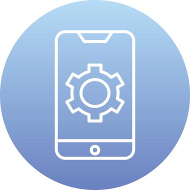 Mobil Ayarlar web simgesi, vektör illüstrasyonu 