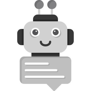 Chatbot. Web simgesi basit illüstrasyon       