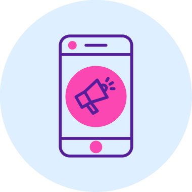 Sosyal medya tanıtım simgesi, vektör illüstrasyonu basit tasarım