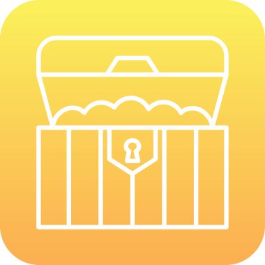 hazine sandığı simge vektör çizim 