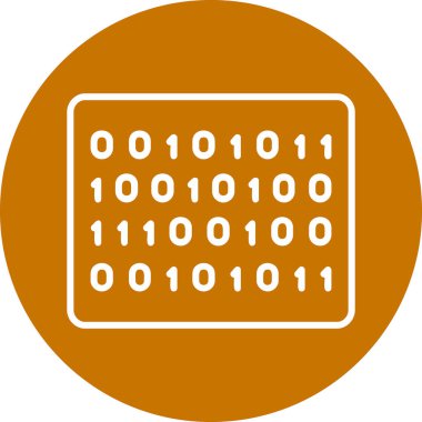 İkili Kod simgesi, vektör illüstrasyonu 