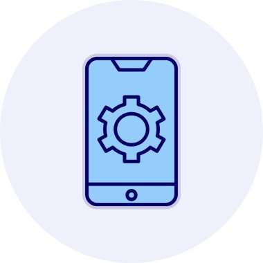 Mobil Ayarlar web simgesi, vektör illüstrasyonu 