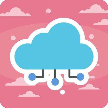 bulut hesaplama web simgesi vektör illüstrasyonu 