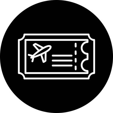 Uçak Bilet simge vektör çizim