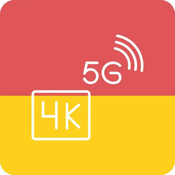 stock vector 4K Video Streaming icon with 5g sign, vector illustration simple design