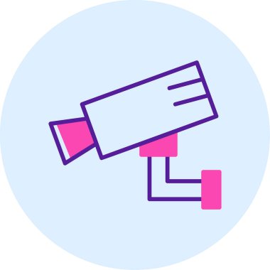 Bir CCTV kamerasının vektör simgesi, illüstrasyon  