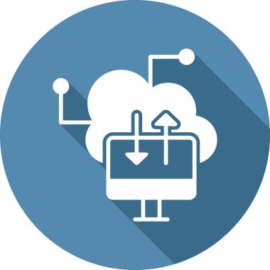 bulut hesaplama web simgesi vektör illüstrasyonu 