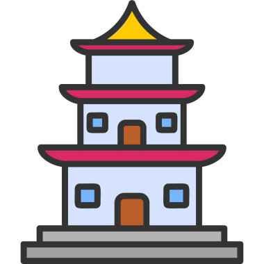 Tapınak binası Web simgesi basit illüstrasyon