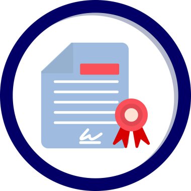 Diploma simgesi, vektör illüstrasyonu basit tasarım