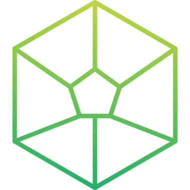 soyut ikosahedron şekli ağ simgesi