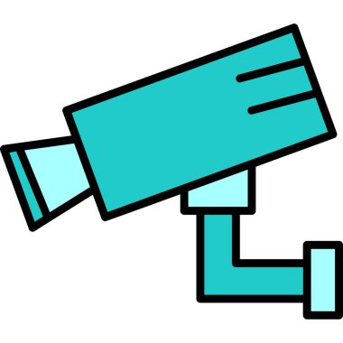 Bir CCTV kamerasının vektör simgesi, illüstrasyon  