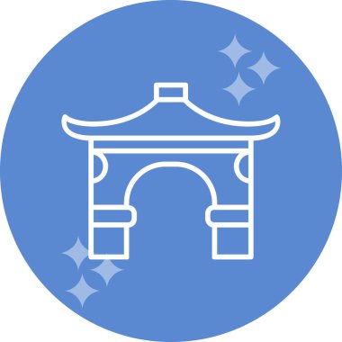 Çin geleneksel kemer ağ illüstrasyon tasarımı