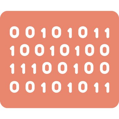 İkili Kod simgesi, vektör illüstrasyonu 