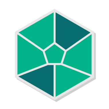 soyut ikosahedron şekli ağ simgesi