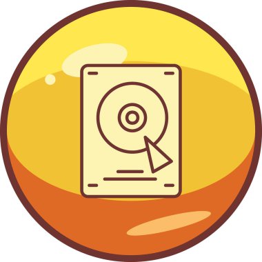 Sabit disk simgesi, vektör illüstrasyonu basit tasarım