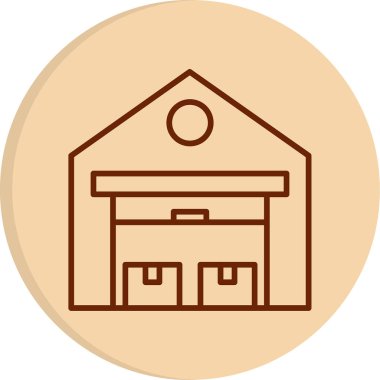 Depo binası. Web simgesi basit illüstrasyon