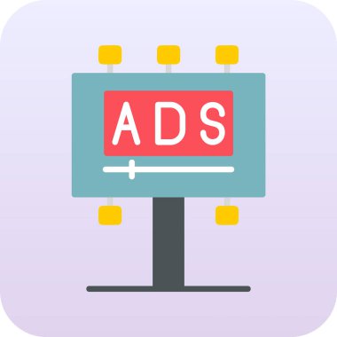 Reklam panosu simgesi, vektör illüstrasyonu basit tasarım