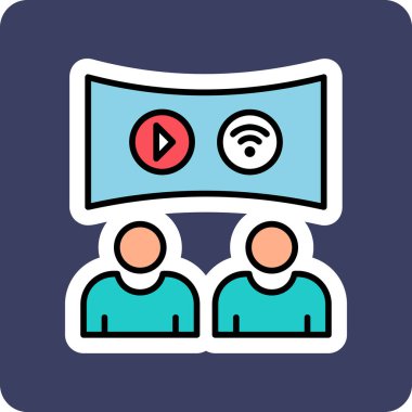 canlı yayın simgesi, vektör illüstrasyonu basit tasarım