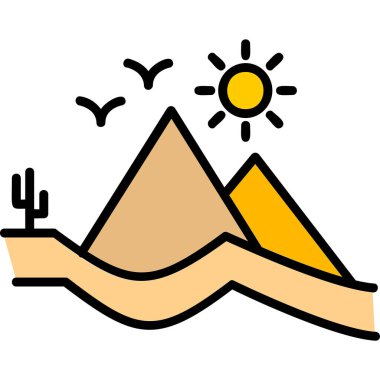 Dune simgesi çizgi vektör çizimi 