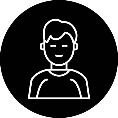 İnsan avatar web simgesi basit illüstrasyon 