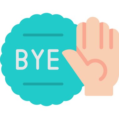 El dalgası vektör simgesi, elveda sembolü. Web ya da mobil uygulama için basit, düz tasarım