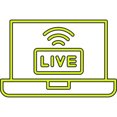 canlı yayın simgesi, vektör illüstrasyonu basit tasarım