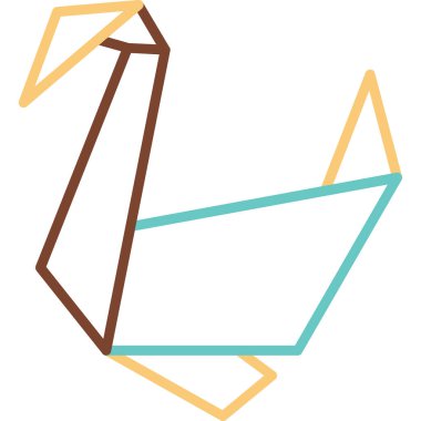 Kağıttan kuğu. Web simgesi basit illüstrasyon