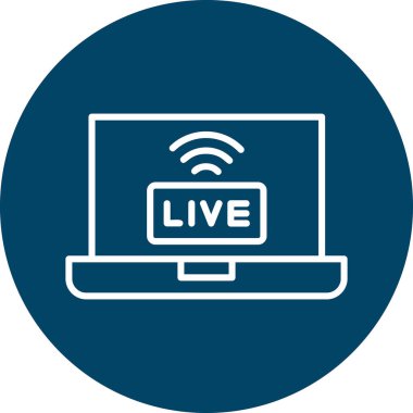 canlı yayın simgesi, vektör illüstrasyonu basit tasarım