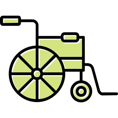 Tekerlekli sandalye web simgesinin vektör çizimi