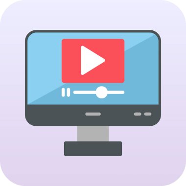 video oynatıcı simgesi, vektör illüstrasyonu basit tasarım