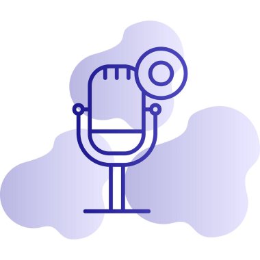 mikrofon simgesi, vektör illüstrasyonu basit tasarım