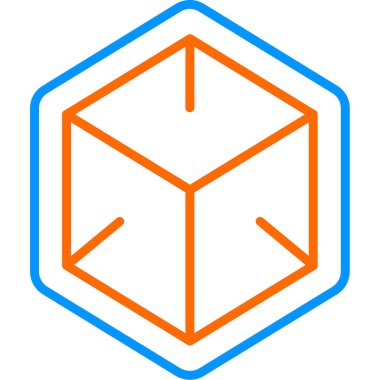 Bir Küp simgesinin vektör illüstrasyonu 