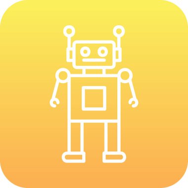 robot. Web simgesi basit illüstrasyon 