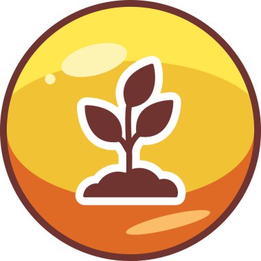 Bitki. Web simgesi basit illüstrasyon 