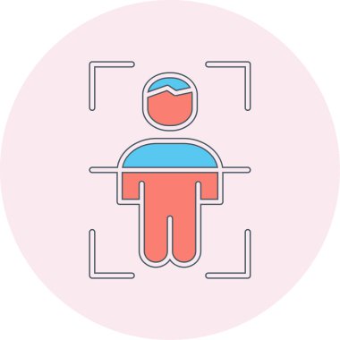 Vücut Tarama Web simgesi, vektör illüstrasyonu