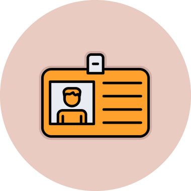 Kimlik kartı web simgesi, vektör illüstrasyonu