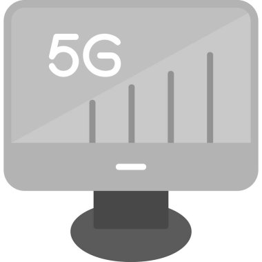 5G Monitör. Web simgesi basit illüstrasyon          