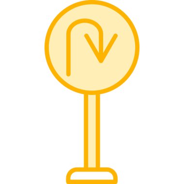 U Dönüş simgesi vektör illüstrasyonu         