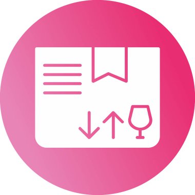 Kırılgan simge, vektör illüstrasyonu basit tasarım