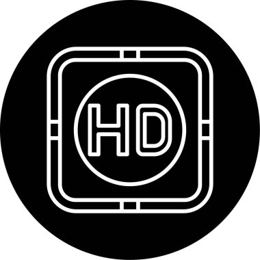 Hd web simgesi vektör illüstrasyonu