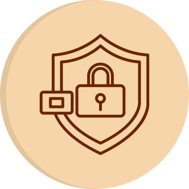 Kalkanlı veri koruma simgesi, vektör illüstrasyonu basit tasarım