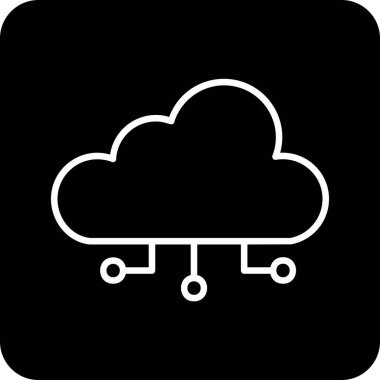 bulut hesaplama web simgesi vektör illüstrasyonu 